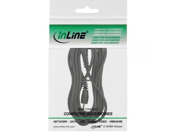 InLine 99936F, 2,5 mm, urosliitin, 2,5 mm, urosliitin, 2 m, musta