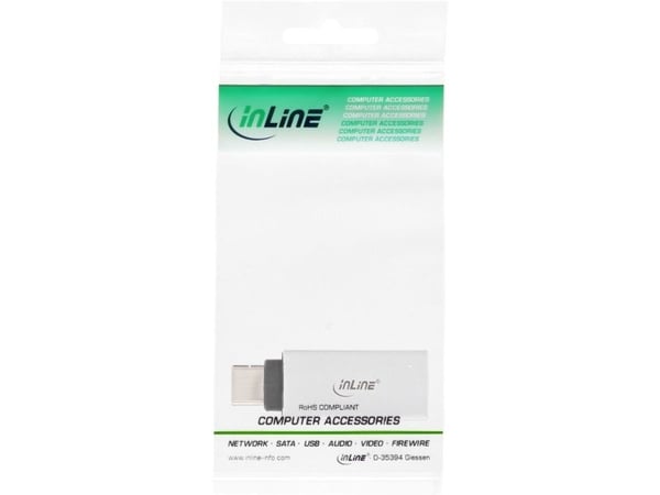 InLine 35801, USB type C male, USB-A, Silver