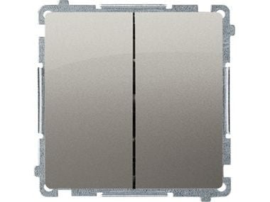 Kontakt-Simon BMW5.01/29, Plast, Satin stål, IP20, IP44, 250 V, 10 A, 75 mm