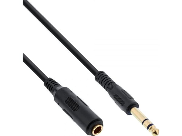 InLine 99972, 6.35mm, Hanstik, 6.35mm, Hanstik, 2 m, Svart