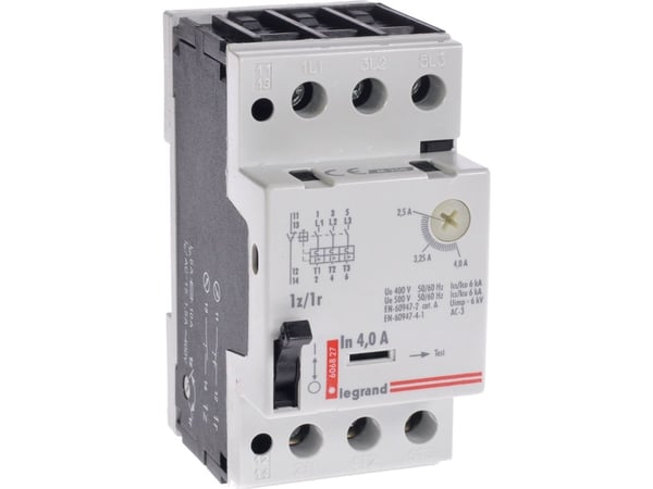 Legrand motorbryter 3P 1,5kW 2,5-4A M250 1Z/1R 4 606827