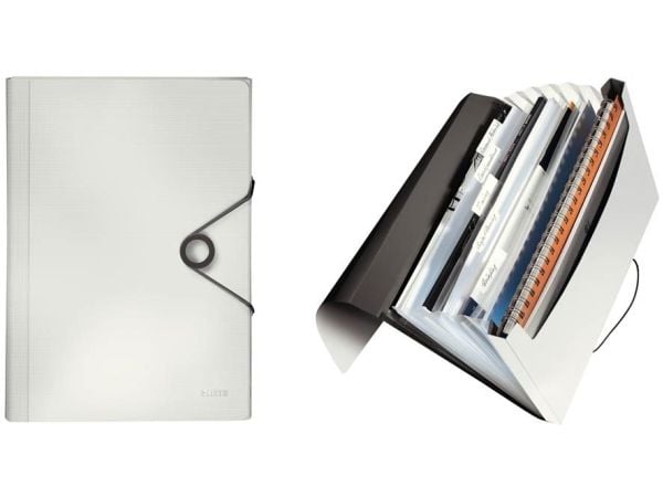 Leitz Solid - Utvidbar mappe - 6 rom - 6 deler - for A4 - kapasitet: 250 ark - med fliker - svart