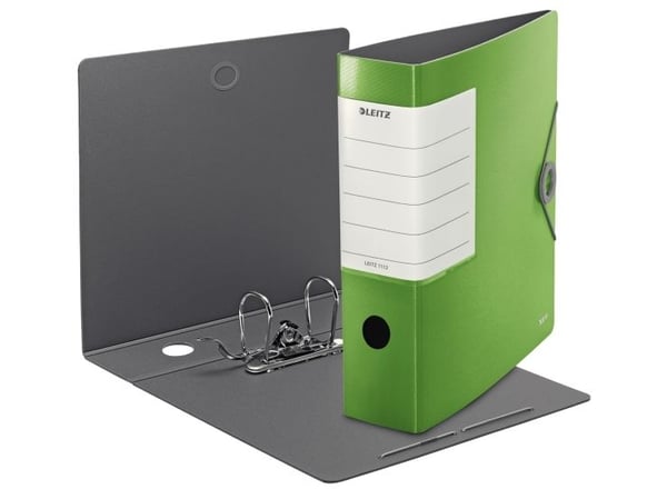 LEITZ Solid mappe, 180 grader, 82 mm, lysegrønn DIN A4, rett rygg, laget av polyform, ripebestandig topp - 1 stk (1112-00-50)