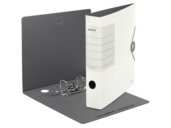 LEITZ mappe Solid, 180 grader, 62 mm, hvit A4, rett rygg, polyform, ripebestandig topp - 1 stk (1113-00-01)