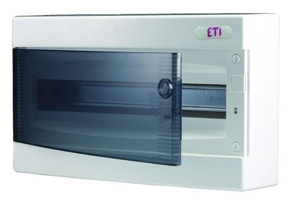 Eti-Polam pinta-asennettava kytkintaulu ECT8PT 8M IP40 läpinäkyvä ovi 001101000