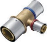 KAN-therm reduksjons T-stykke i messing Press 25 x 16 x 25 mm (K-040603)