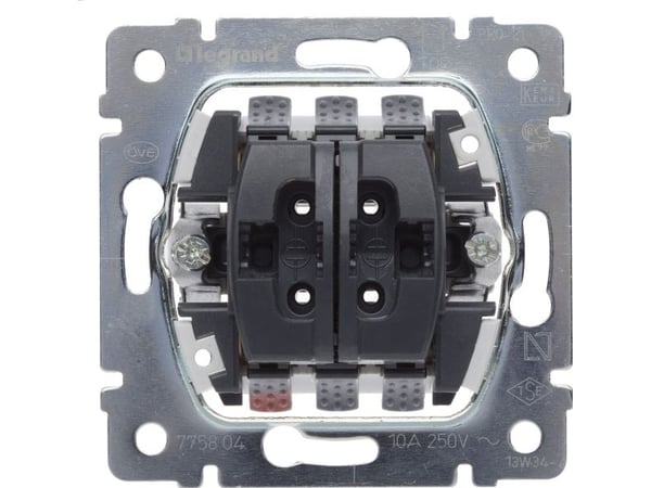 Legrand 775804, Painikkeet, Ruostumaton teräs, Läpinäkyvä, Muovi, IP5X, IP2X, 0,081 g, 10 A