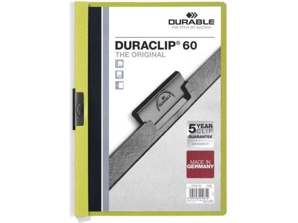 Durable DURACLIP, Vihreä, 60 arkkia, A4, 1 kpl, Saksa