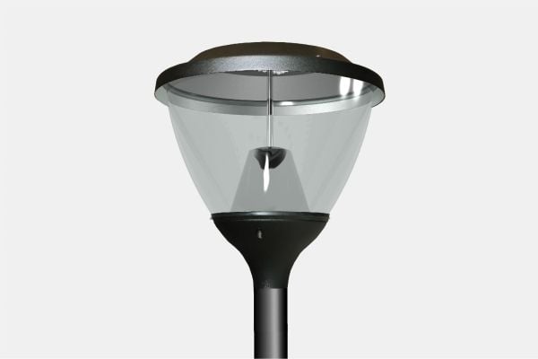 Es-System LED parkarmatur 55W OCP MILEDIA 2 419.LED 840 5000lm OPAL RAL9005 DRV (3682000)