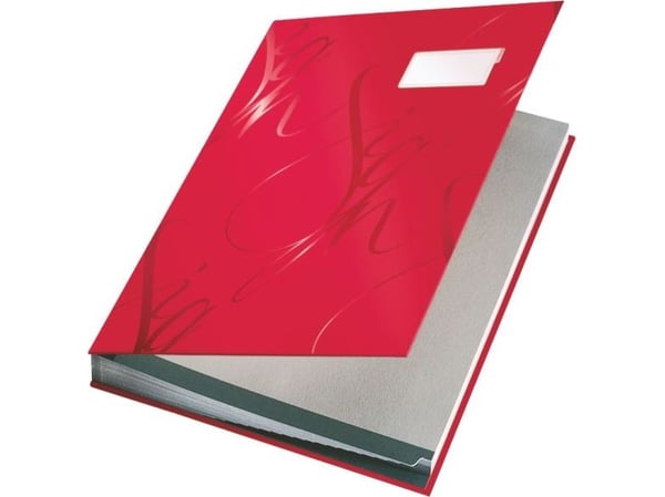 Leitz - Signaturbok - 18 deler - for A4 (210 x 297 mm) - med fliker - rød