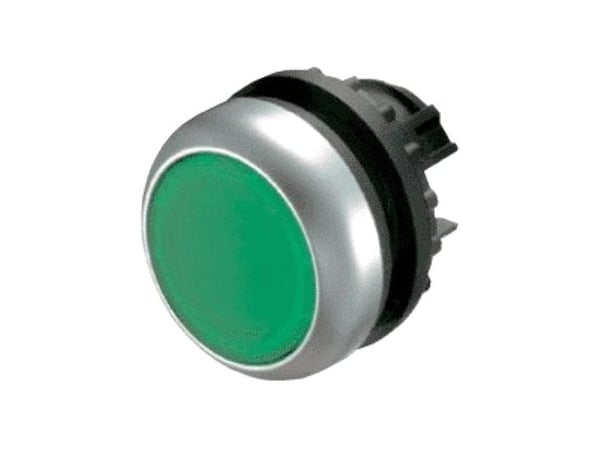 Eaton M22S-D-G, Nappi, Musta, Vihreä, Muovi, IP66, IP67, IP69, 29,7 mm, 29 mm