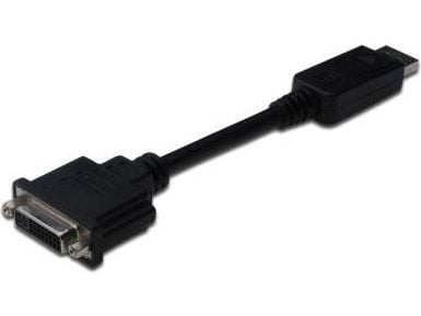 ASSMANN - DisplayPort-adapter - DisplayPort (hann) til DVI-D (hunn) - 15 cm - formstøpt - svart