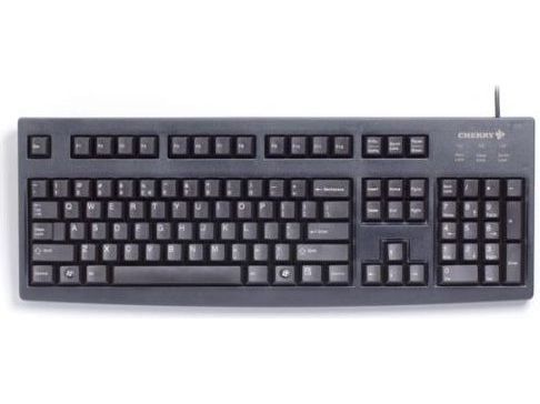 CHERRY G83-6104, Täysikokoinen (100 %), Langallinen, USB, QWERTY, Musta