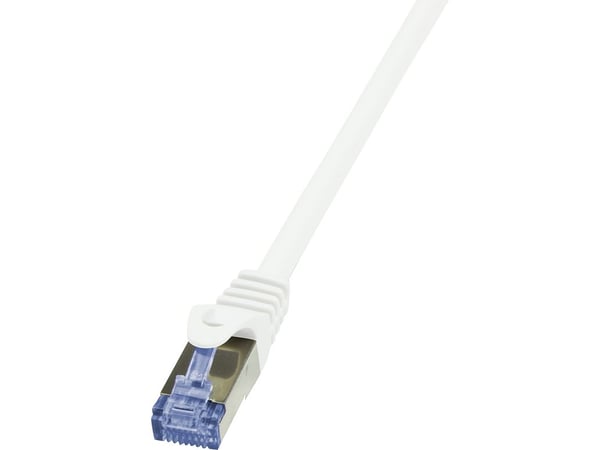 LogiLink PrimeLine - Koblingskabel - RJ-45 (hann) til RJ-45 (hann) - SFTP, PiMF - CAT 6a - med støvel, halogenfri, uten hindringer - hvit