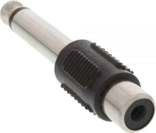InLine 99322, 6.3mm jack male, RCA F, Sort, Sølv