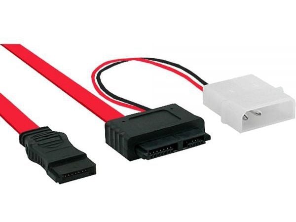 InLine 29608, 0,4 m, SATA I, SATA 7-pin, Hankjønn/hankjønn, Sort, 17 g