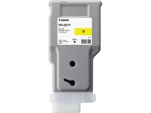 Canon PFI-207 Y - 300 ml - gul - original - blekkbeholder - for imagePROGRAF iPF680, iPF685, iPF780, iPF785