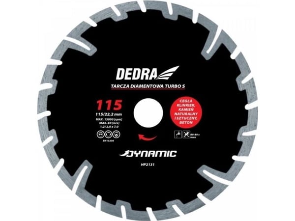 Dedra TURBO S dynamisk 115 mm 22,2 mm diamantblad (HP2131)