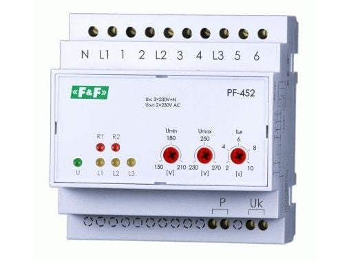 F&F Automaattinen vaihekytkin vaihejännitelähdöllä 400V/2x230V+N (PF-452) F&F Automaattinen vaihekytkin vaihejännitelähdöllä 400V/2x230V+N (PF-452)