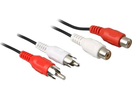 Goobay 50025, 2 x RCA, Hankjønn, 2 x RCA, Hunkjønn, 1,5 m, Sort