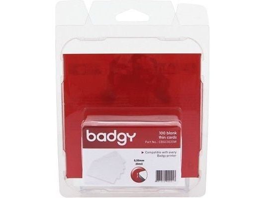Evolis CBGC0020W - PVC BLANK CARDS - Pack of 100 cards - 0.50MM