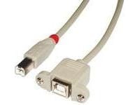 Lindy 31801, 1 m, USB B, USB B, USB 2.0, Hankjønn/hunkjønn, Grå