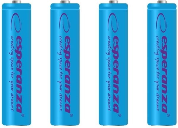 ESPERANZA EZA102B Ni-MH AAA 1000 mAh oppladbare batterier 4 stk. blå