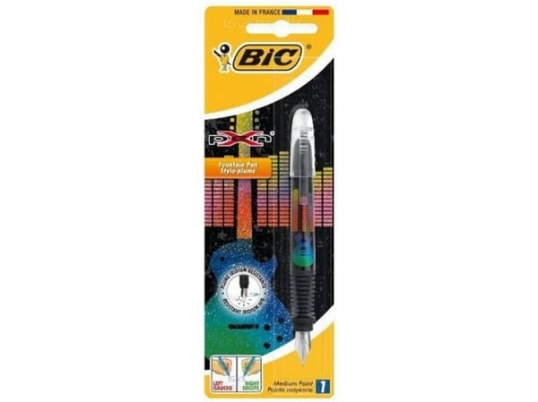 BIC 8794083, Svart, Pipettfyllingssystem, Blå, Gummi, Italic-spiss, Iridium stål