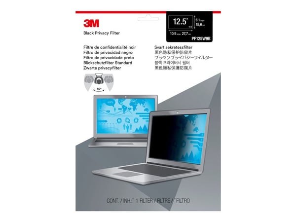 3M PF12.5W9, 31,8 cm (12.5"), 16:9, Kannettava tietokone