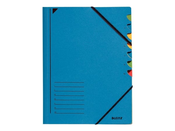 Leitz - Inndeler - 7 rom - 7 deler - fortrykt: I-VII - for A4 (210 x 297 mm) - blå