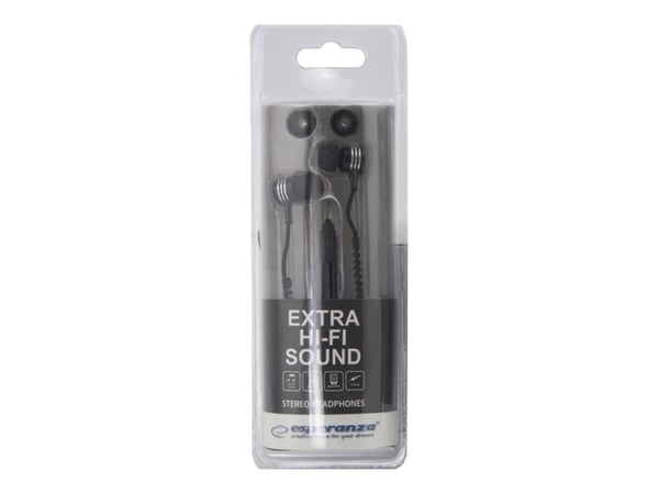 Esperanza EH161 - Ørepropper med mikrofon - i øret - kablet - 3,5 mm jakk - hvit