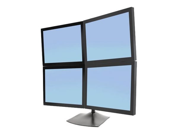 Ergotron DS100 Quad-Monitor Desk Stand - Ställ - för 4 LCD-bildskärmar - aluminium, stål - svart - skärmstorlek: upp till 24 tum - skrivbord