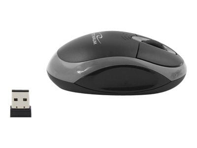 Titanum VULTURE - Mus - optisk - 3 knapper - trådløs - 2.4 GHz - USB trådløs mottaker - grå