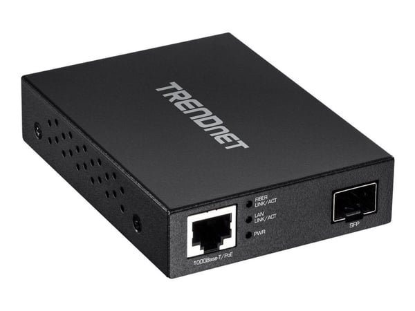 TRENDnet TFC-PGSFP - Medieomformer - 1GbE - 1000Base-LX, 1000Base-SX, 1000Base-T - RJ-45 / SFP (mini-GBIC) - TAA-samsvar TRENDnet TFC-PGSFP - Medieomformer - 1GbE - 1000Base-LX, 1000Base-SX, 1000Base-T - RJ-45 / SFP (mini-GBIC) - TAA-samsvar
