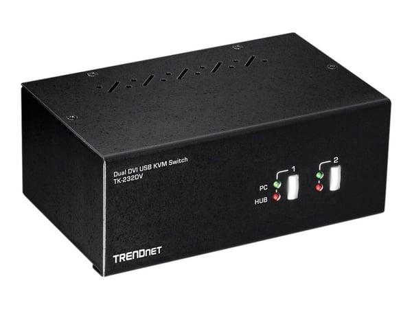 TRENDnet TK-232DV 2-port DVI KVM-switch med lyd og USB 2.0-hub