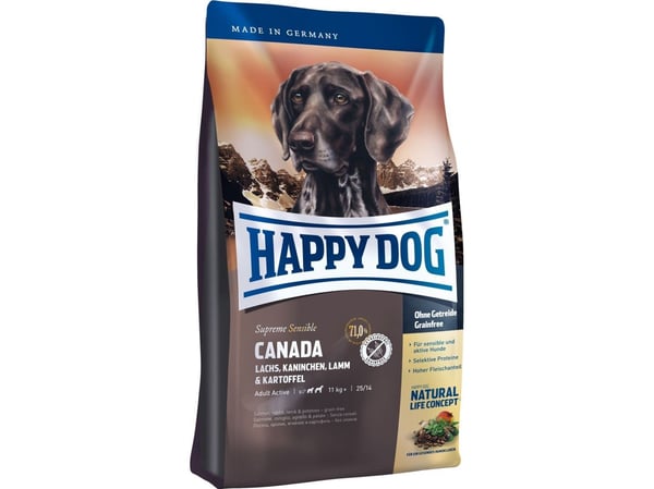 Happy Dog Supreme Sensible - Canada, Voksen, Medium (11 - 25 kg), Lam, Potet, Kanin, Laks, 1 kg, Glutenfri