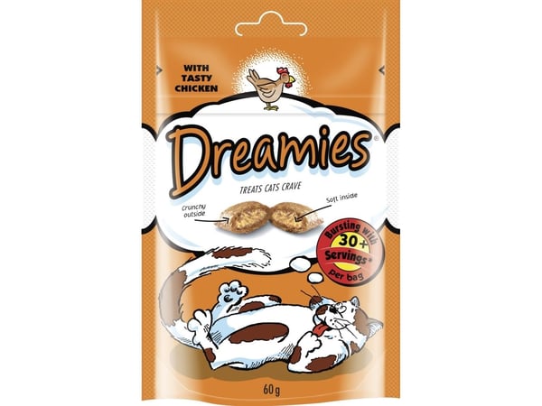 Dreamies katten snacks skinke med kylling 60 g