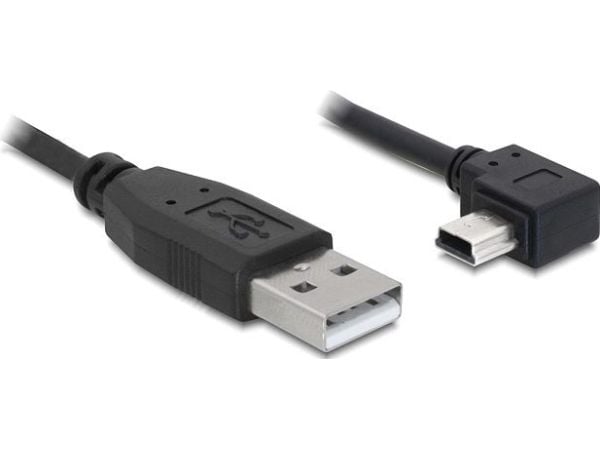 Delock - USB-kabel - USB (hann) til mini-USB type B (hann) - 1 m - rettvinklet kontakt