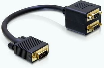Delock - VGA-adapter - HD-15 (VGA) (hann) til HD-15 (VGA) (hunn) - 20 cm