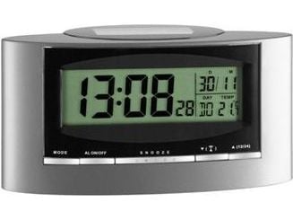 TFA-Dostmann 98.1071, Digitaalinen herätyskello, Musta, Hopea, 12/24t, 0 - 50 °C, F, °C, LCD