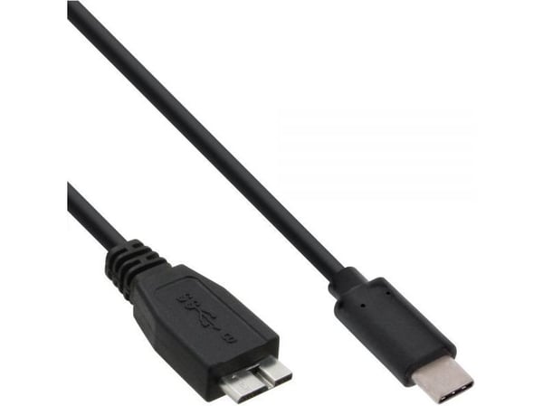 InLine 35722, 2 m, USB C, Micro-USB B, USB 3.2 Gen 2 (3.1 Gen 2), Hankjønn/hankjønn, Svart