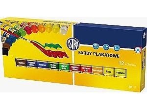 Astra plakatfarger 12 farger i tube