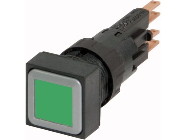 Eaton Q18LTR-GN/WB, Painikekytkin, Musta, Vihreä, IP65, 18 mm, 60 mm, 18 mm