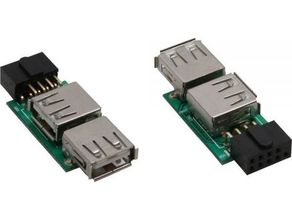 InLine 33440I, 2x USB-A, Grön