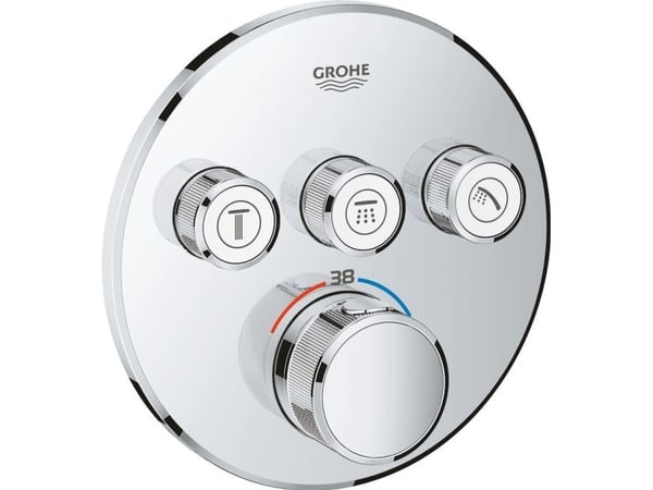 GROHE 29121000, Badekar og dusj, Roterende ventiler, Metall, Kromfarget