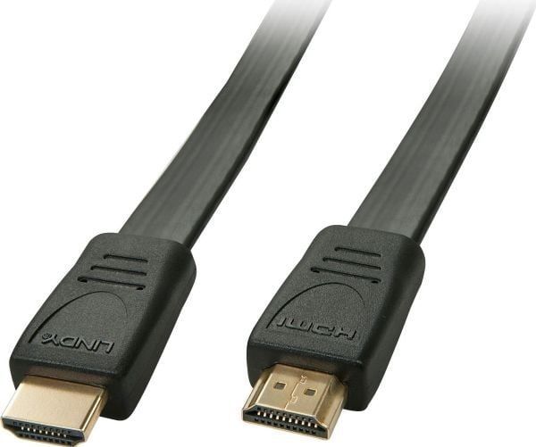 Lindy - HDMI-kaapeli - HDMI (M) - HDMI (M) - 50cm - suojattu - musta - valettu, litteä, 4K-tuki (36995)