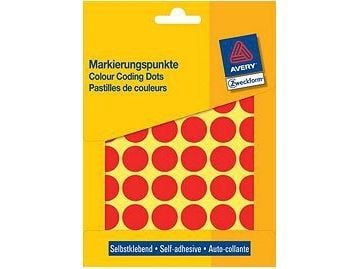 Avery 3374, Punainen, Pyöreä, Kiinteä, Paperi, 1,8 cm, 1056 kpl