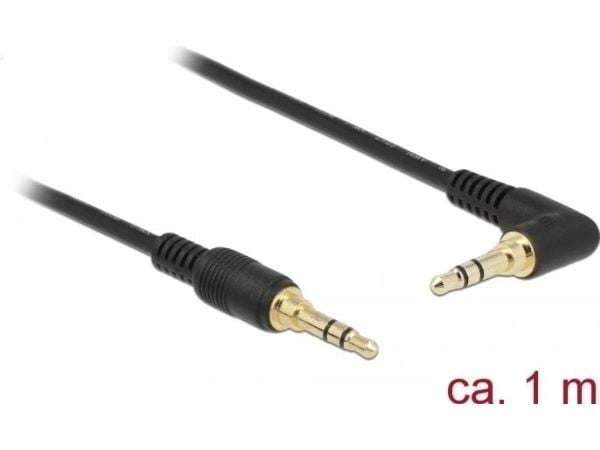 DeLOCK 85566, 3.5mm, Uros, 3.5mm, Uros, 1 m, Musta