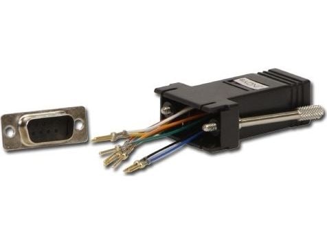 Lindy 70246, RJ-45 FM, 9-pin D M, Sort