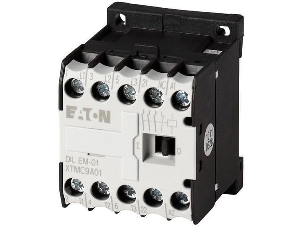 Eaton Power Contactor AC-3/400V 4kW 3p DILEM-01 42V50H, Sort, Hvid, -25 - 50 °C, IEC/EN 60947-4-1; UL 508; CSA-C22.2 No. 14-05; CE, 690 V, 50/60 Hz...